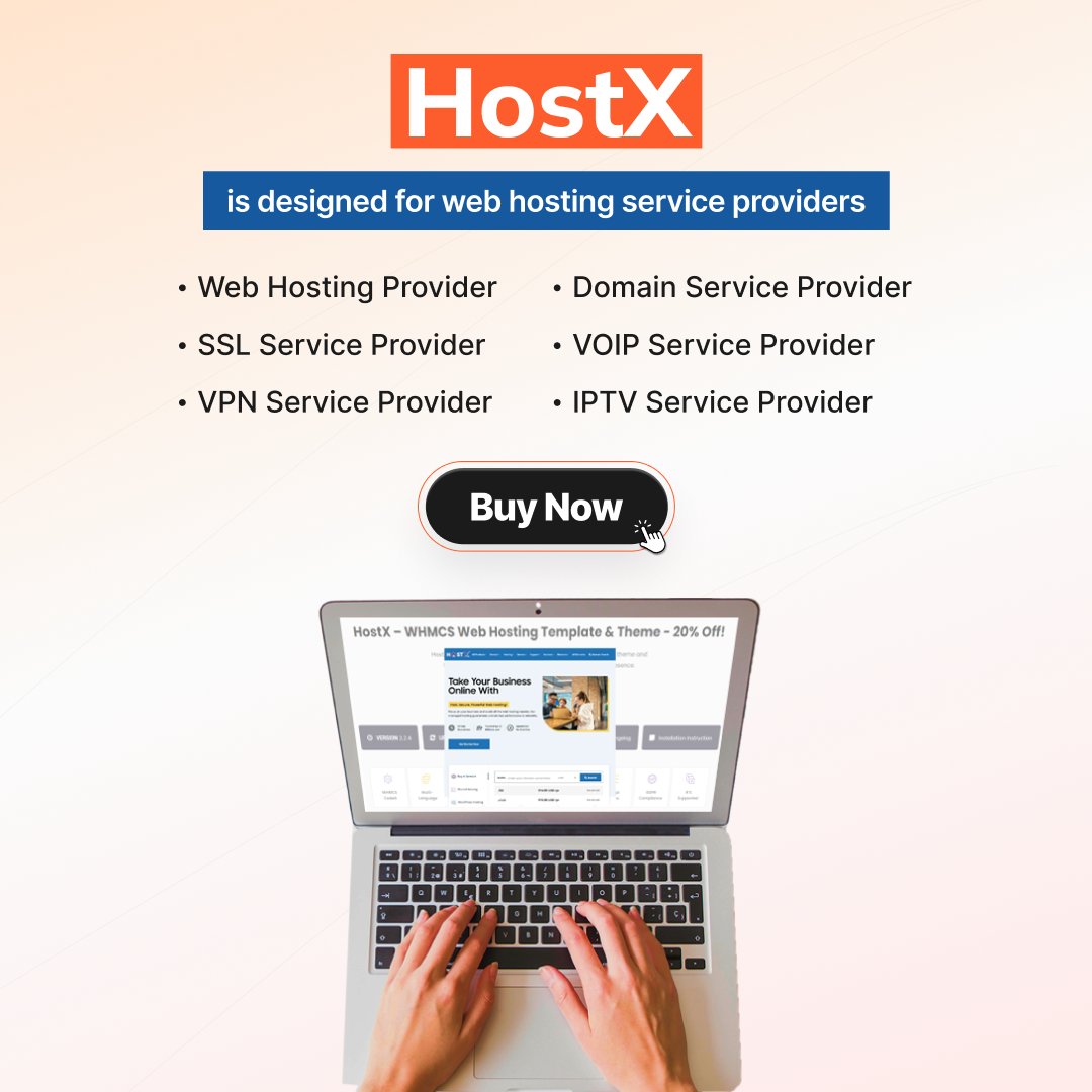 Infowgs's tweet image. Revolutionize your web hosting business NOW with HostX - the ultimate WHMCS theme and template!
Don't miss out on this opportunity to transform your business!
Get HostX now by clicking here: bit.ly/427TeNh
#whmcs #whmcsdeveloper #developer #whmcsthemes
