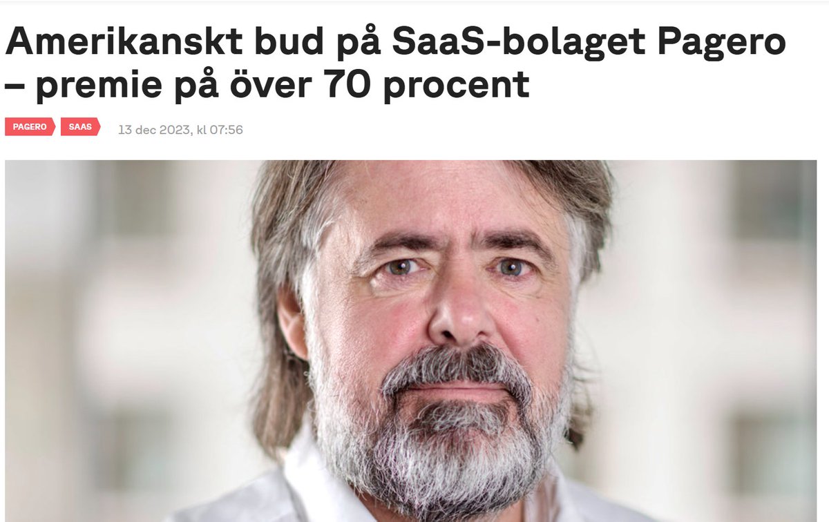 AktiePionjaren's tweet photo. Intresset för SaaS bolagen har aldrig varit högre, fyra bud sedan december med kraftiga premien på fyra olika SaaS bolag.

Med partneravtalet som SaaS bolaget #SpectrumOne nyligen tecknat med @Tietoevry är jag övertygat om att framtiden ser oerhört ljust ut för Spectrum! 

Är nog rätt övertygat om att de fyra största ägarna (Örjan, Hosni, Observit & Jag!) kommer neka alla bud som kommer in under 1,50 SEK/aktie! ;) Här kommer det inte ske någon hostile takeover! 

Med grundaren av CloudExplorers och PRISM, Stephen Karl Ranson, som ny VD för bolaget, lagom inför den fullskaliga kommersialiseringen vi befinner oss inom, är jag helt övertygat om att vi har en succe framför oss, där 2024 blir det året vi kommer vända till kraftigt vinst med fler partneravtal på ingång utöver TietoEvry. 

Vi befinner oss antagligen mitt i bolagets mest spännande år! 

#finanstwitter #pratapengar