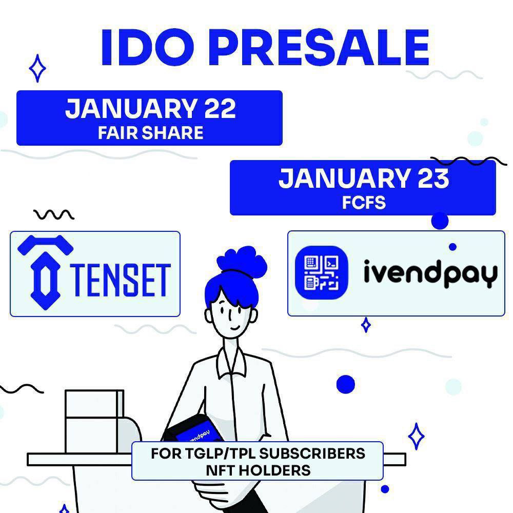 $100 in 48 HOURS GIVEAWAY 🍒💦 RT & Follow @ivendpay & @TenseT_io ~~~~~~~ 📢 IDO of @ivendpay starts 22nd January on @Tenset_io #TPL launchpad platform. 30% TGE / 2 months vesting and possibility to return tokens up to 7 days after listing 🤯 For details ask:…