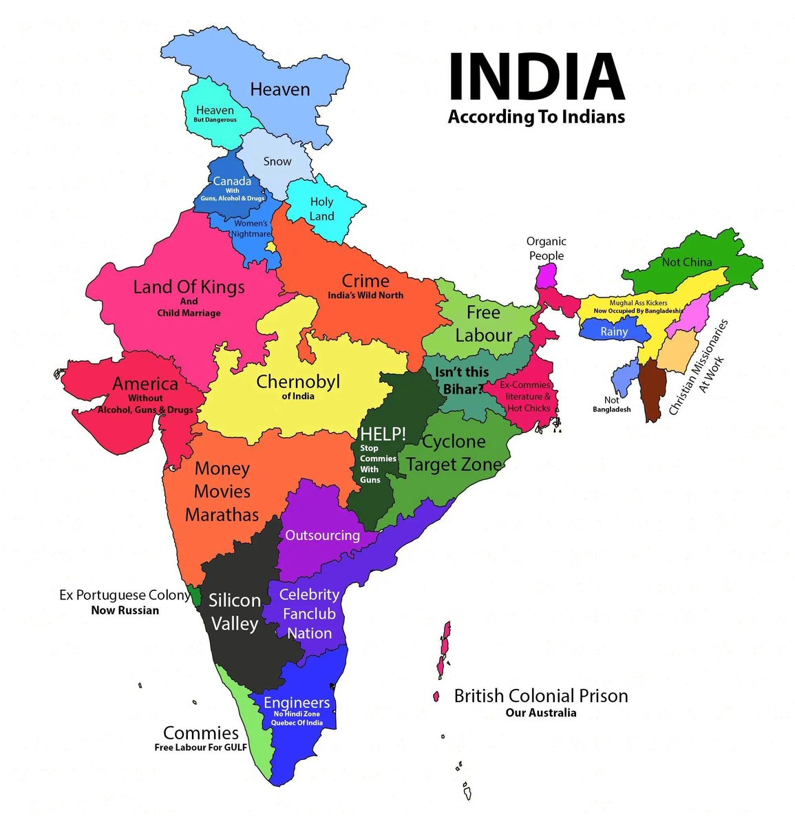 Indian states according to Indians 👀