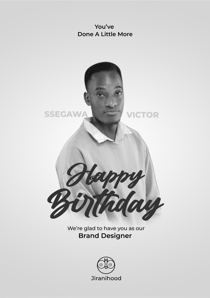 Happy Birthday to our very own 'Guy from the Hood,' VICTOR SSEGAWA! Your creativity, humility, and hunger for success inspire us daily. May this year bring you endless joy and accomplishments! 🎂 #JiranihoodCelebrates #HappyBirthdayVictor #happybirthday