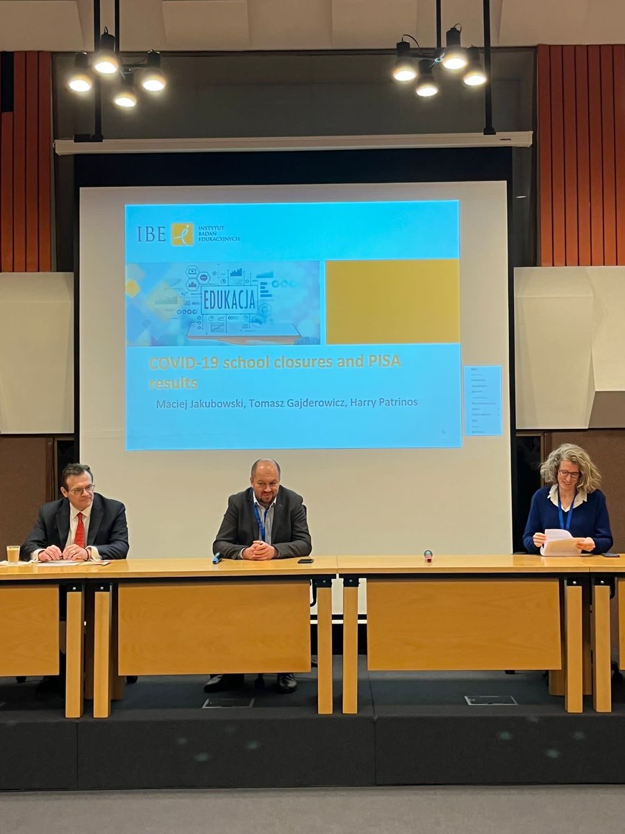hpatrinos's tweet photo. Costs of school closures during #covid discussed at Lisbon Economics and Statistics conference with ⁦@JakubowskiEvid⁩ and Alexandra de Moura https://t.co/mPrfHBOodq