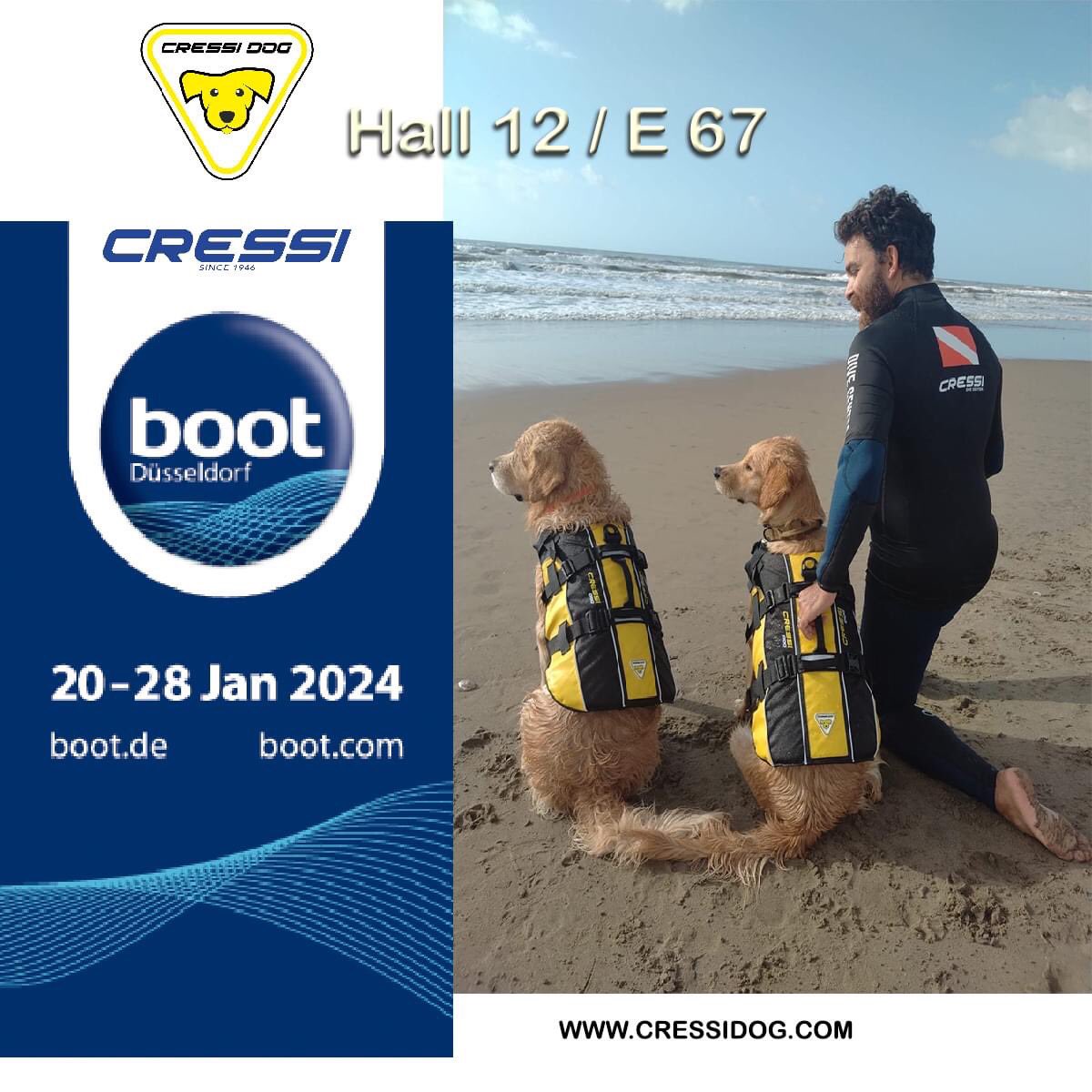 We are ready for a new adventure! 
Cressi dog awaits you at the Dusseldorf Boat Show from 20 to 28 January 2024.
You will find us at the Cressi stand: HALL 12 / E 67.

#buceo #bootdusseldorf #scubadiving #cressi 

Pic: Fabio Menichini
Scuola cani salvataggio Akun Island H2O