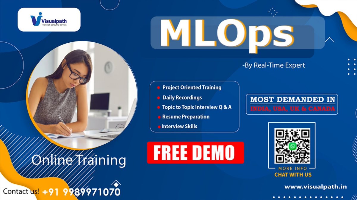 ranjith835's tweet image. #Visualpathedu offers an effective Machine Learning Operations Training Program. To schedule a free demo, simply reach out to us at +91-9989971070.
Visit: visualpath.in/mlops-online-t…
#machinelearningoperations #machinelearning #MLOPS #OnlineLearning #FreeDemo #Python #datascience