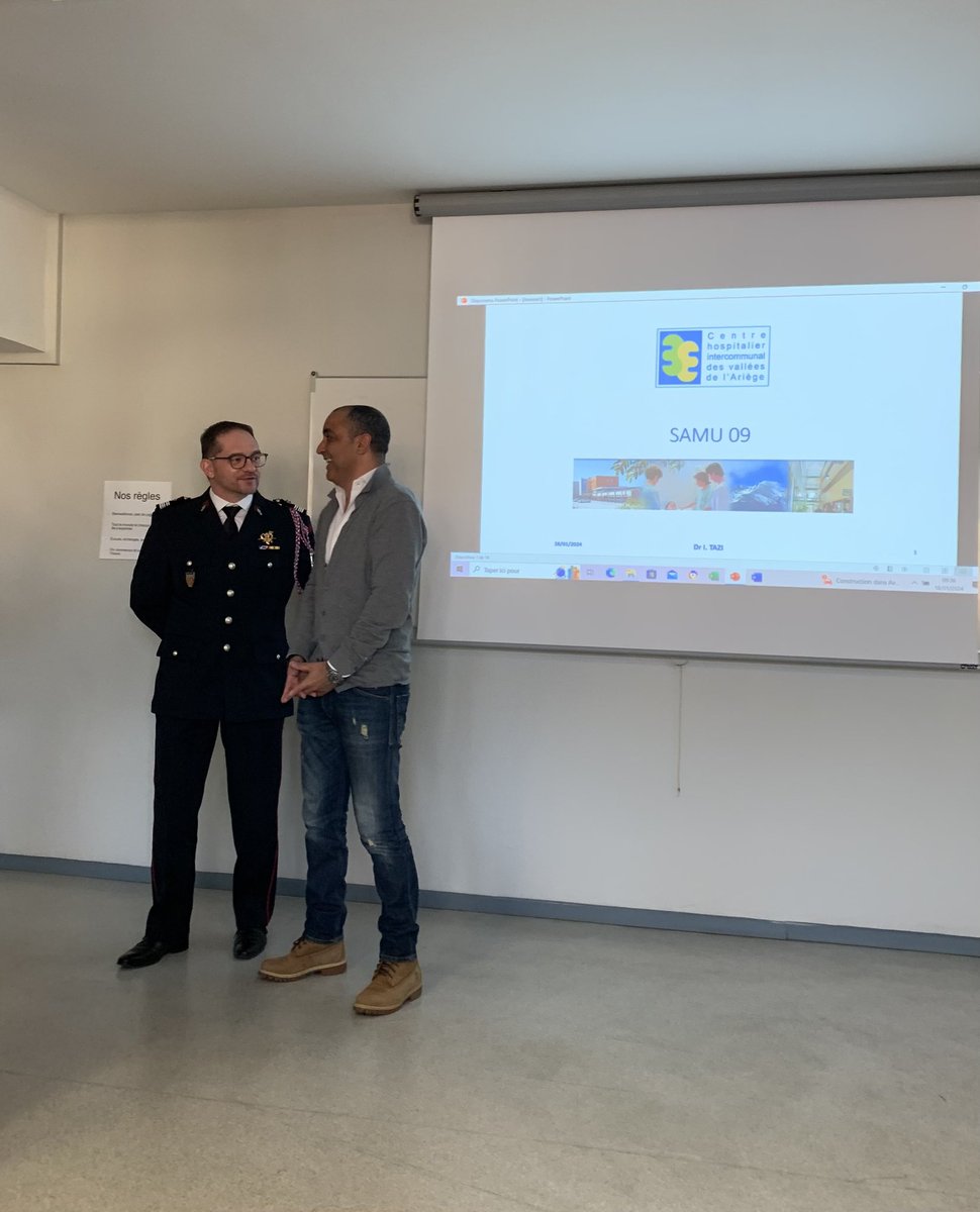 Présentation de la convention #sdis #samu #tsp par le Dr <a href="/ismaeltazi/">Ismael Tazi 🦠💉🦠💉💉🧬</a>, directeur du #samu et le colonel <a href="/blanco_oblanco/">BLANCO</a>, directeur du <a href="/sdis09/">SDIS09</a>, l’occasion de préciser et clarifier les missions de chacun.