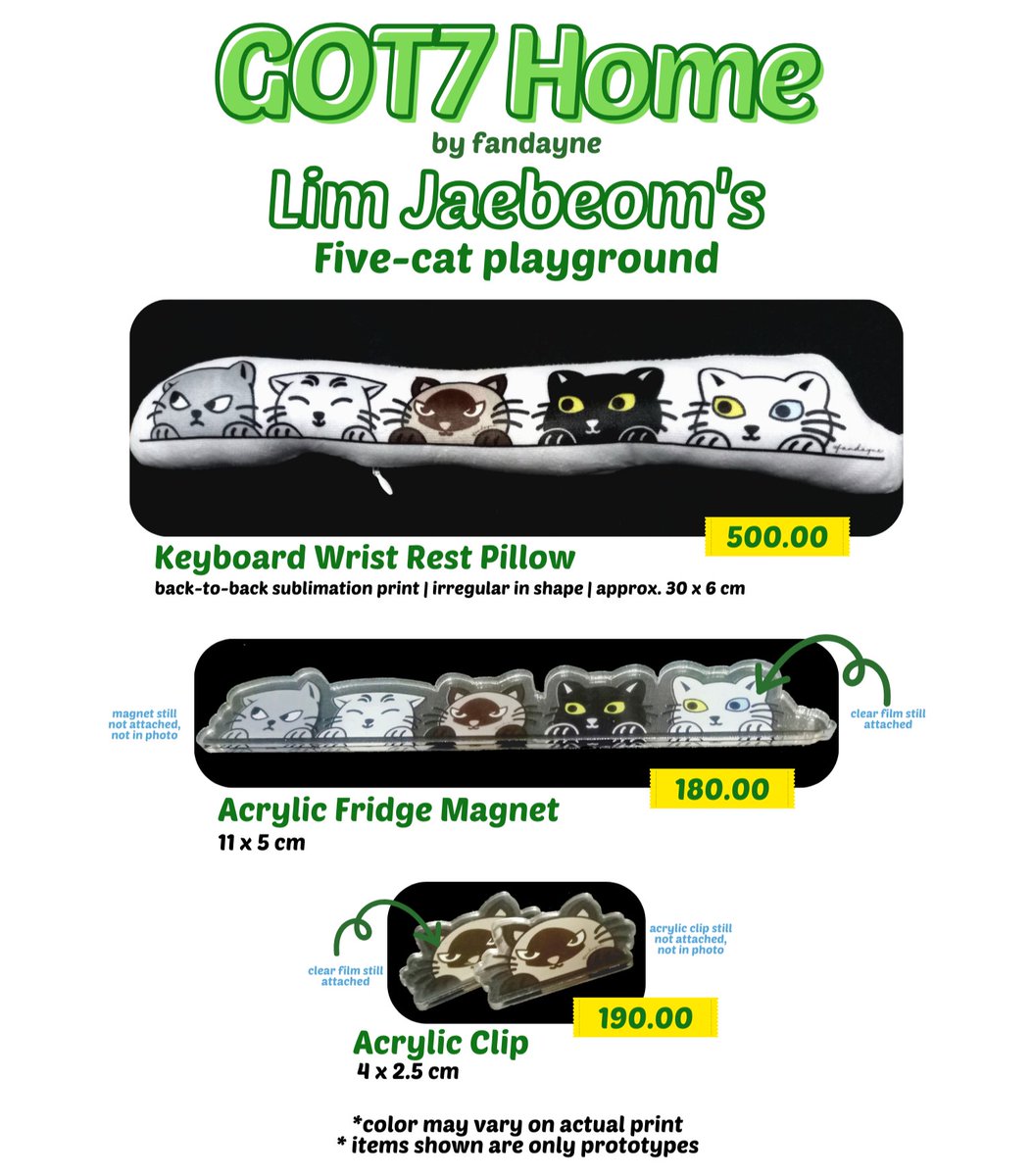 The cats are calling! 

For this fanmade merch selling to push through, at least 10 orders should be made for each item. This form will close after a limited number of orders listed.

Order form: forms.gle/DWEtDpDa78S9vV…

#GOT7 Home Merch by fandayne (PH only) Pre-order | wts
