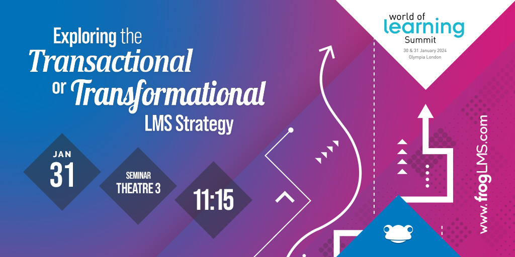 Join us at #WorldOfLearning for our #seminar on The Transactional or Transformational LMS Strategy!

Discover how to integrate your #LMS with your growth #strategy, and align your goals, culture, and system needs.

See you there! ➡️31 January 2024 - Theatre 3

@Learn_EventsUK