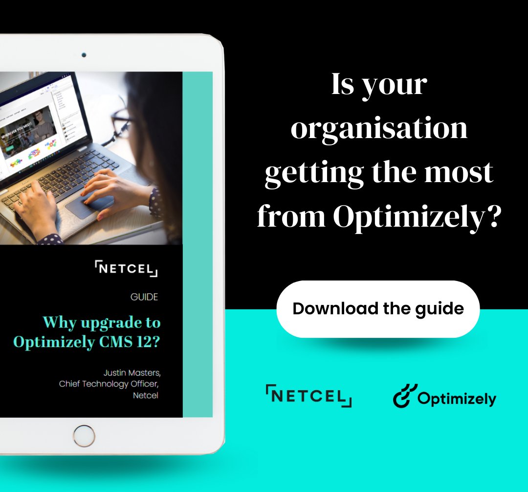 Netcel's tweet image. Do you want to understand the considerations and benefits of upgrading to #Optimizely CMS 12? 
Download this no-nonsense guide: netcel.com/cms12-guide-do…