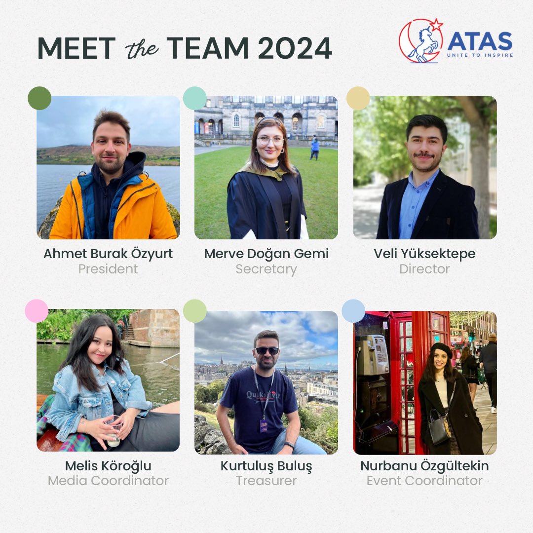 🇹🇷 ATAS 2024 Yönetim Kurulu’yla tanışın! Yeni ekip resmi olarak görevlerine başladı ve çok yakında etkinliklerimizde sizlerle bir araya geleceğiz. 🏴󠁧󠁢󠁳󠁣󠁴󠁿 Meet the ATAS 2024 Board of Directors! The new team has begun their responsibilities and we will be with you at our events soon.