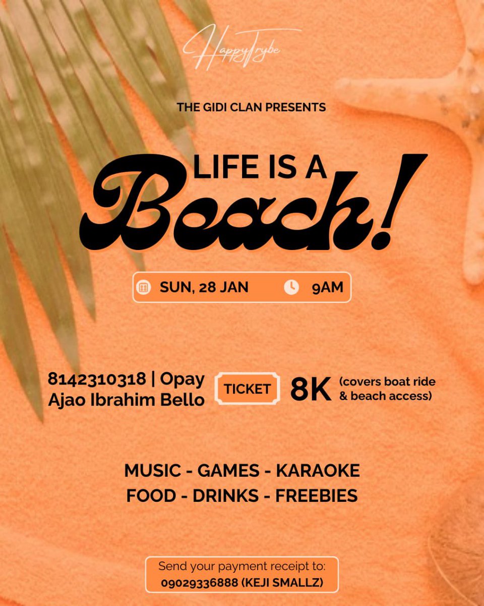 I know you didn’t get the chance to Detty December, it’s not to late to Detty January! 
Gidi Clan wants to Carry you there (read it in Yoruba)🫠

With 8k you’ll get to Unwind, Network and Forget your Sorrows and Worries.
@thehappytrybe