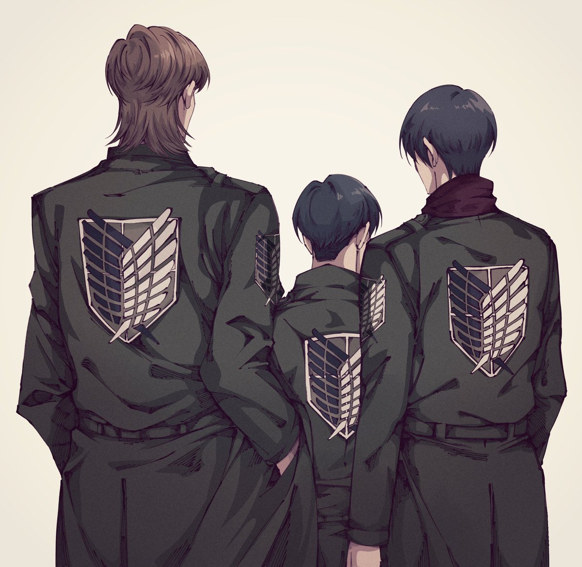 namatya564's tweet photo. 後ろ姿が描きたかった。上司と部下。 https://t.co/oKEZ0PFo7f