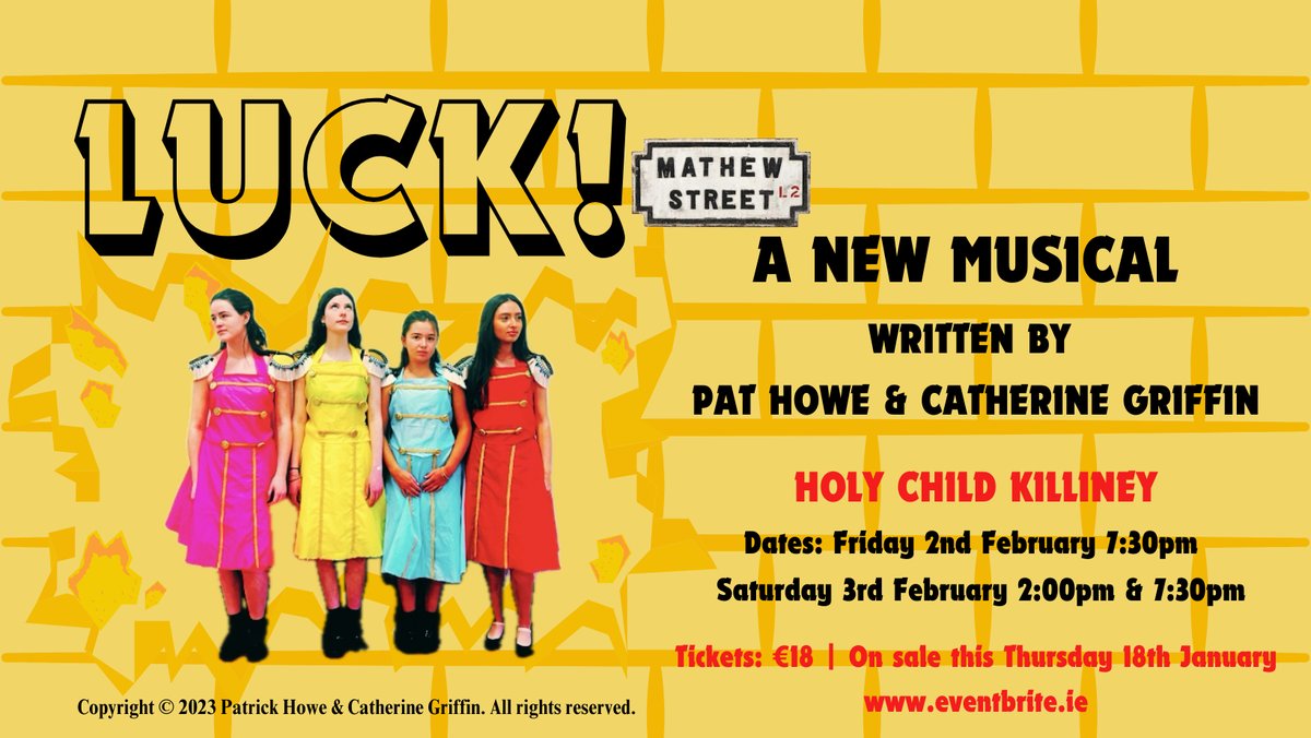 Tickets for this year's musical, written by our very own @Pathowe01 and @catzgriff, go on sale today 🎶🎭
#luckisallyouneed #originalmusical