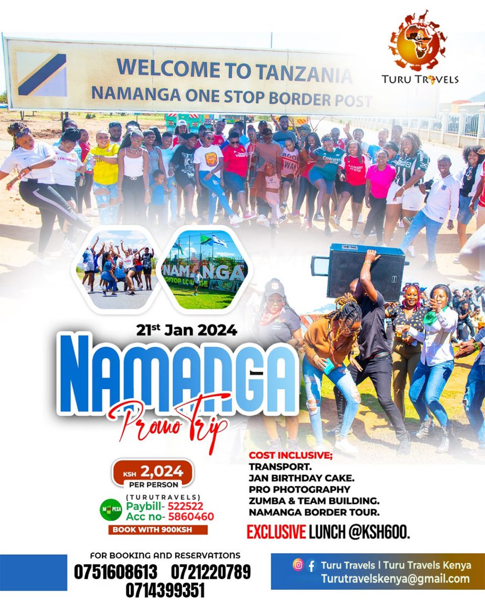 This Sunday we embark on the cheapest trip of all times. We have 10 slots remaining. Kindly book your slot in advance with only 1000 bob.
0751608613