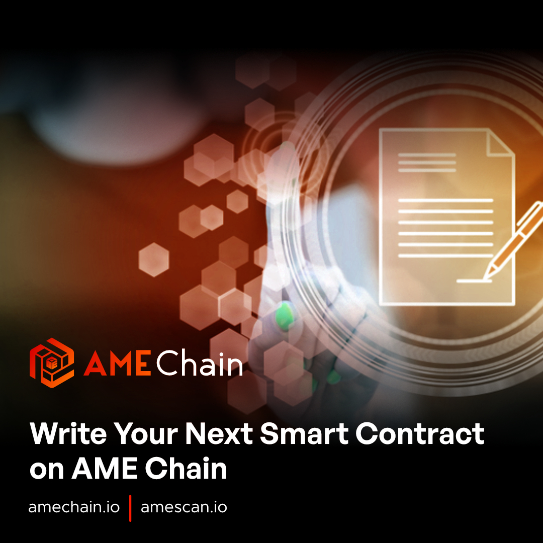 📝 Write Your Next Smart Contract on AME Chain - EVM Compatibility for Developers. Developers, your smart contract journey just got smoother with AME Chain's EVM compatibility. 📜 #Amechain #SmartContracts #DeveloperTools