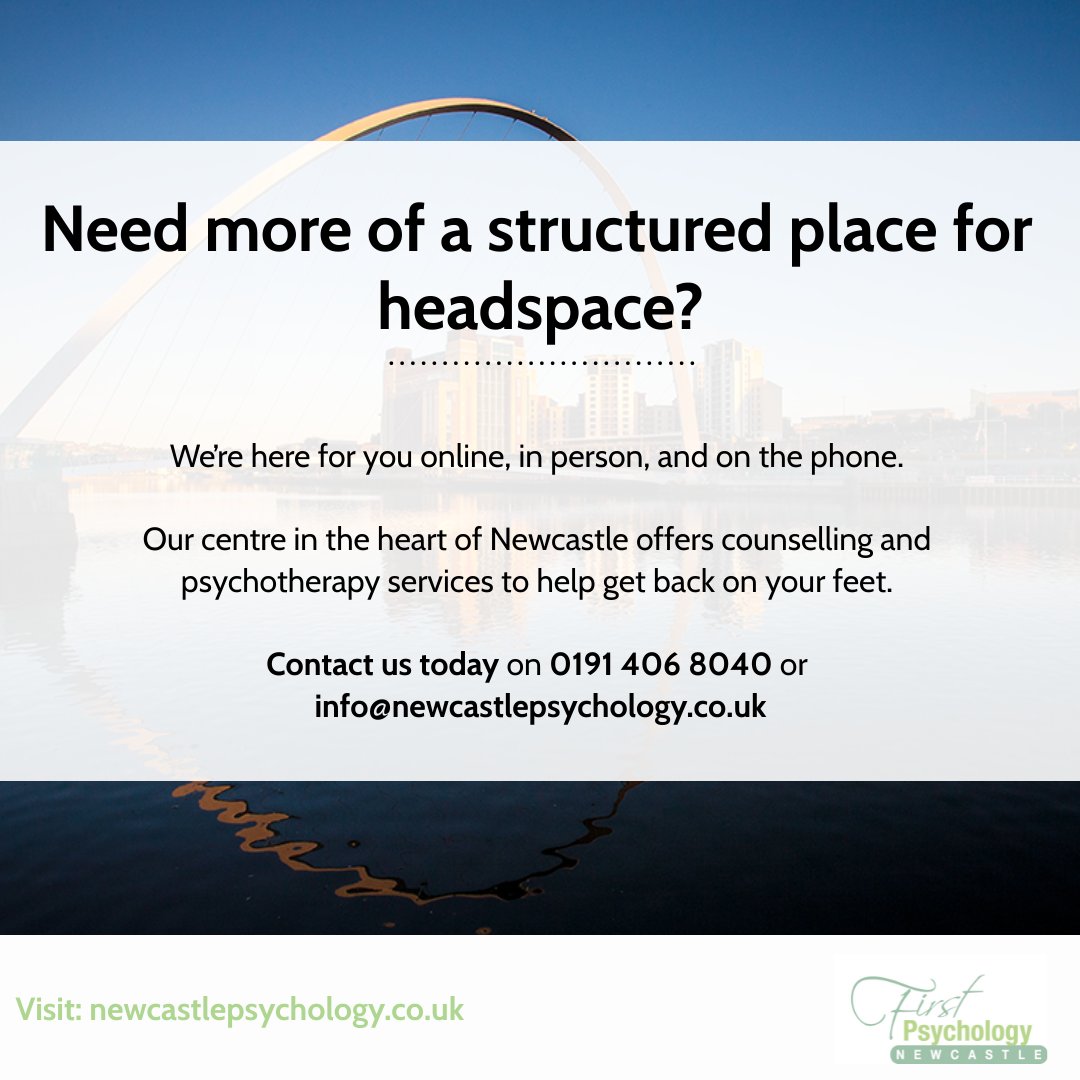 firstpsychology's tweet image. If you’re looking for an easy-to-reach thinking spot, or a place you can go to find headspace on your lunch break, then look no further than The Quayside. 
Need a bit more support finding headspace? Get in touch: newcastlepsychology.co.uk
#headspace #thinkingspot #mentalhealth