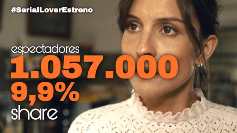 MasQTele's tweet image. #SerialLoverEstreno reúne en la noche del miércoles de @antena3com a aceptables 1.057.000 y 615.000 espectadores (9,9% y 9,2% de share)