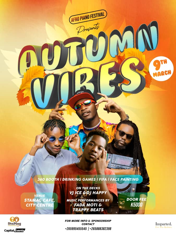 #AD

Ain't no other way than the Afro way, Piano Festival to begin your Autumn.

Afro Waves all the way. AfroPiano presents to you Fada Moti &amp; Trappy Beats. Weekend Vibes all the way.
 
#Imparted #CapitalEvents #StaMagCafe #AfroPianoFestival #FadaMoti #TrappyBeats <a href="/Vjice/">Vj Ice™️ 🇲🇼</a>