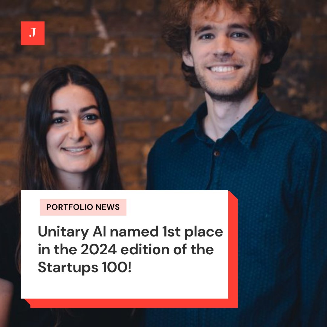 🏅 Startups.co.uk has awarded <a href="/UnitaryAI/">Unitary</a> 1ST place in the #Startups100 for 2024! “This year’s list signals the roaring 20s are here with a new era of fast growth and optimism for UK startups,” Congrats to <a href="/HacoSasha/">Sasha Haco</a>, James, and the Unitary Team!

startups.co.uk/startups-100/2…