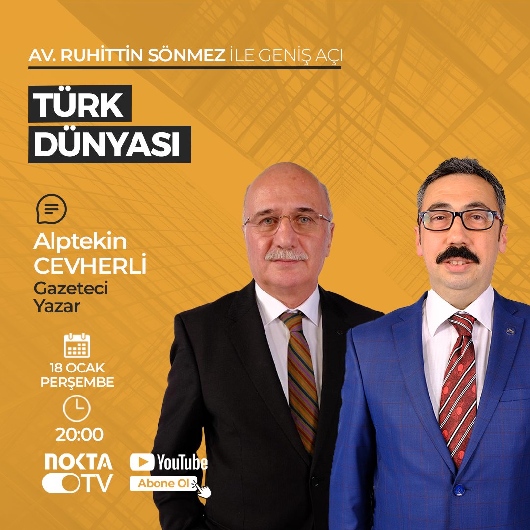 Ruhittin Sönmez ile Geniş Açı programında bu hafta Gazeteci / Yazar Alptekin CEVHERLİ ile sohbet edeceğiz. Ruhittin Sönmez ile Geniş Açı programı 18 Ocak Perşembe Günü saat 20.00’ de Nokta TV kanalında 
#noktatv #noktagazetesi #kocaeli #genişaçı #canlıyayın #ruhittinsönmez