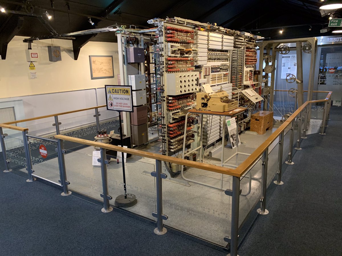 Louise_6502's tweet photo. I’ve spent a couple of days recently as a Room Guide in our Tunny and Colossus galleries @tnmoc . Lots of fun powering up and demonstrating these machines, with such a great story to tell. Quite a contrast to the ‘modern’ computers here from the 1980s! https://t.co/KaBK6MSC6c