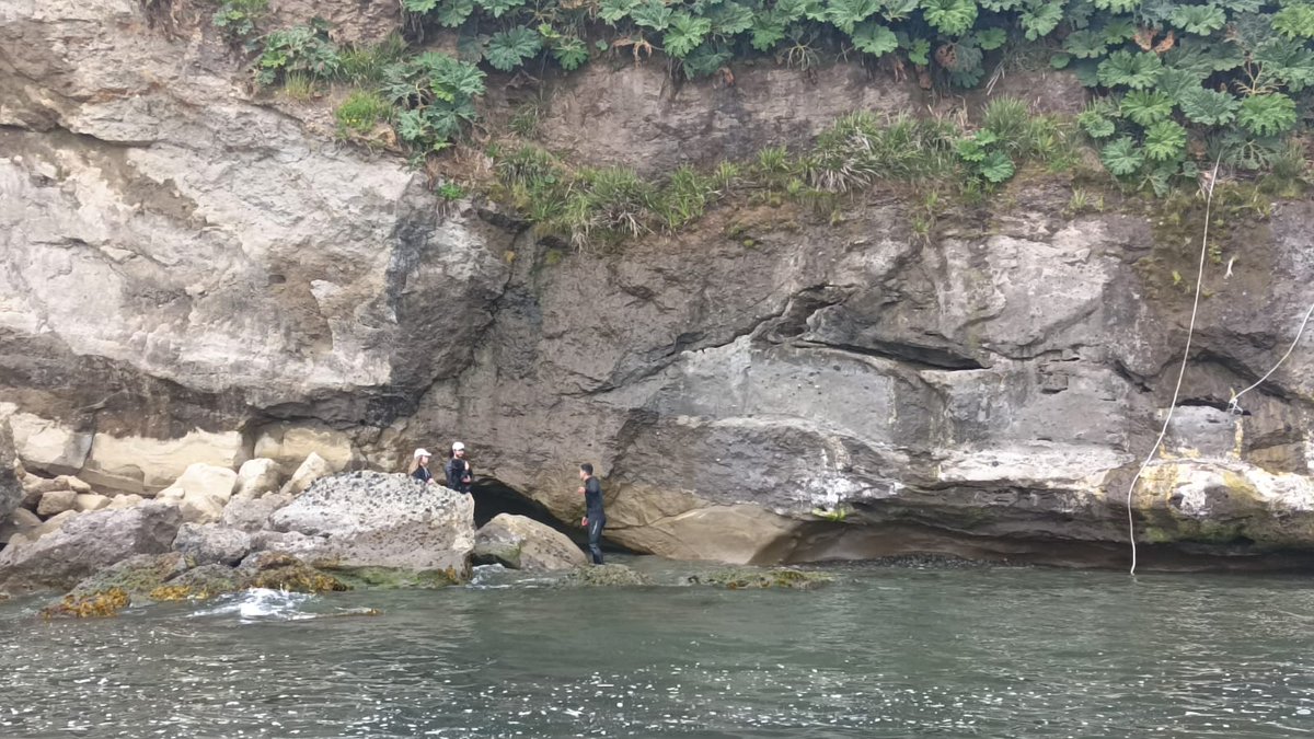 DGTM_Chile's tweet photo. Personal de #PolicíaMarítima de la Capitanía de Puerto de #Maullín rescató a dos personas ilesas y a su mascota, quienes quedaron atrapadas en los roqueríos, producto de la subida de marea, en cercanías de #Carelmapu.

#AutoridadMarítima
@Armada_Chile @MARITGOBPMO https://t.co/ms9G3YqbHX