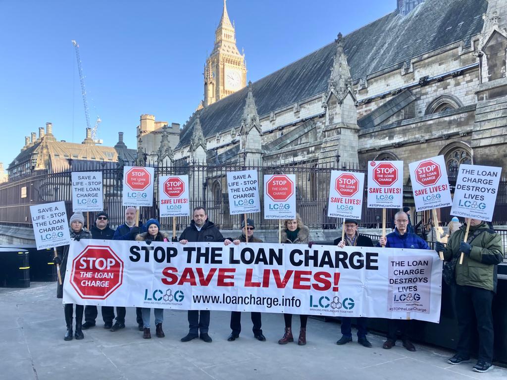 We are here at Parliament <a href="/HuddlestonNigel/">Nigel Huddleston MP</a> and all MPs to ask for an end to the unjust retrospective tax called the #LoanCharge