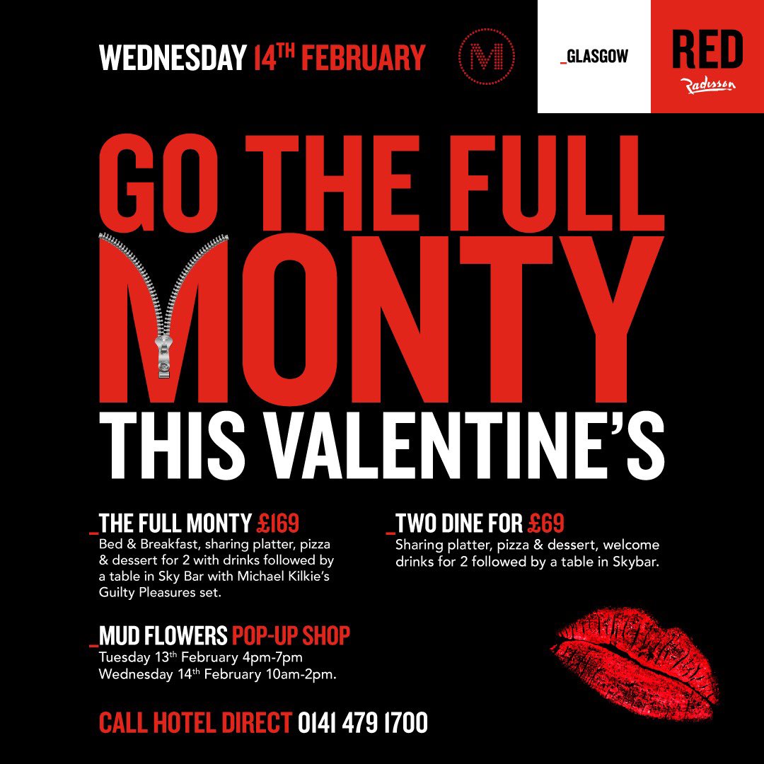 Join us this Valentine’s whether it’s dinner for 2 or the full Monty! 💋 We’ve got you covered! Call 0141 471 1700 to discuss your requirements. #Valentines2024