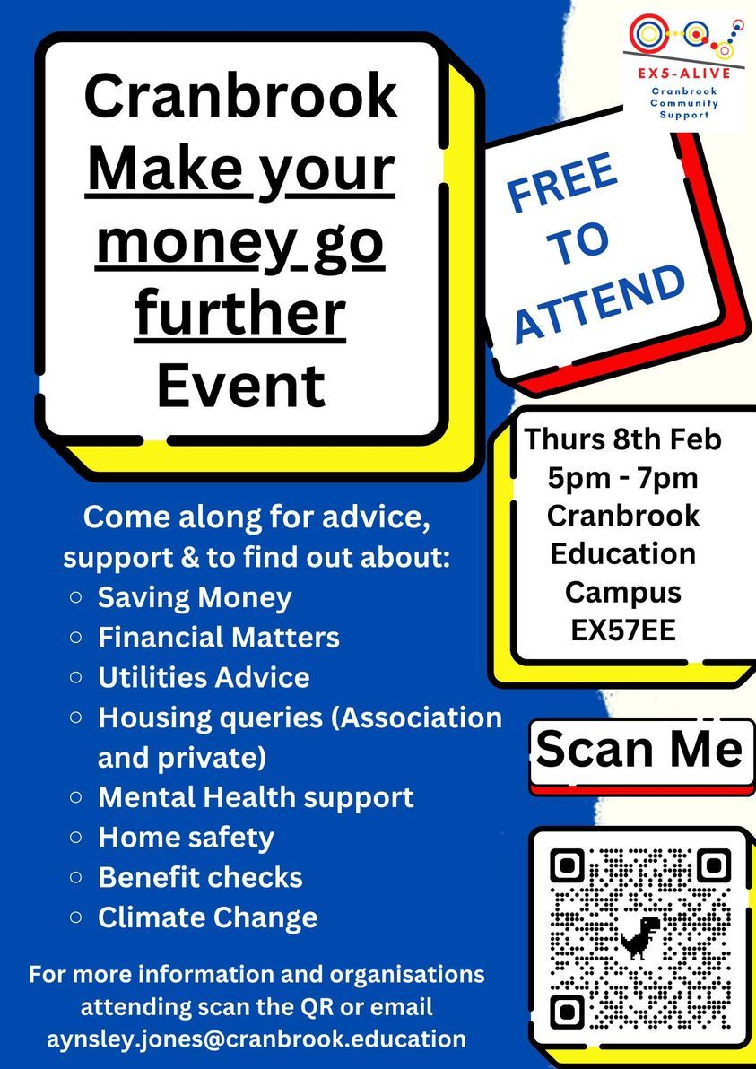 Make Your Money Go Further event in Cranbrook - 8 Feb.