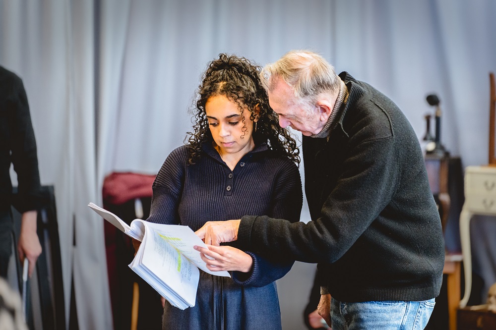 New Vic Theatre (@newvictheatre) on Twitter photo It's week two of rehearsals for Ron Hutchinson's comedy caper #ALeapInTheDark . Here's a look behind-the-scenes of the cast in action ahead of the play beginning on Fri 9 February. To book: bit.ly/3vtKSn4
@suzanne_ahmet Angela Bain <a href="/MLeslay/">Madeleine Leslay</a> <a href="/alyceliburd/">Alyce Liburd</a> <a href="/MrPerryMoore/">Perry Moore</a> It's week two of rehearsals for Ron Hutchinson's comedy caper #ALeapInTheDark . Here's a look behind-the-scenes of the cast in action ahead of the play beginning on Fri 9 February. To book: bit.ly/3vtKSn4
@suzanne_ahmet Angela Bain <a href="/MLeslay/">Madeleine Leslay</a> <a href="/alyceliburd/">Alyce Liburd</a> <a href="/MrPerryMoore/">Perry Moore</a>