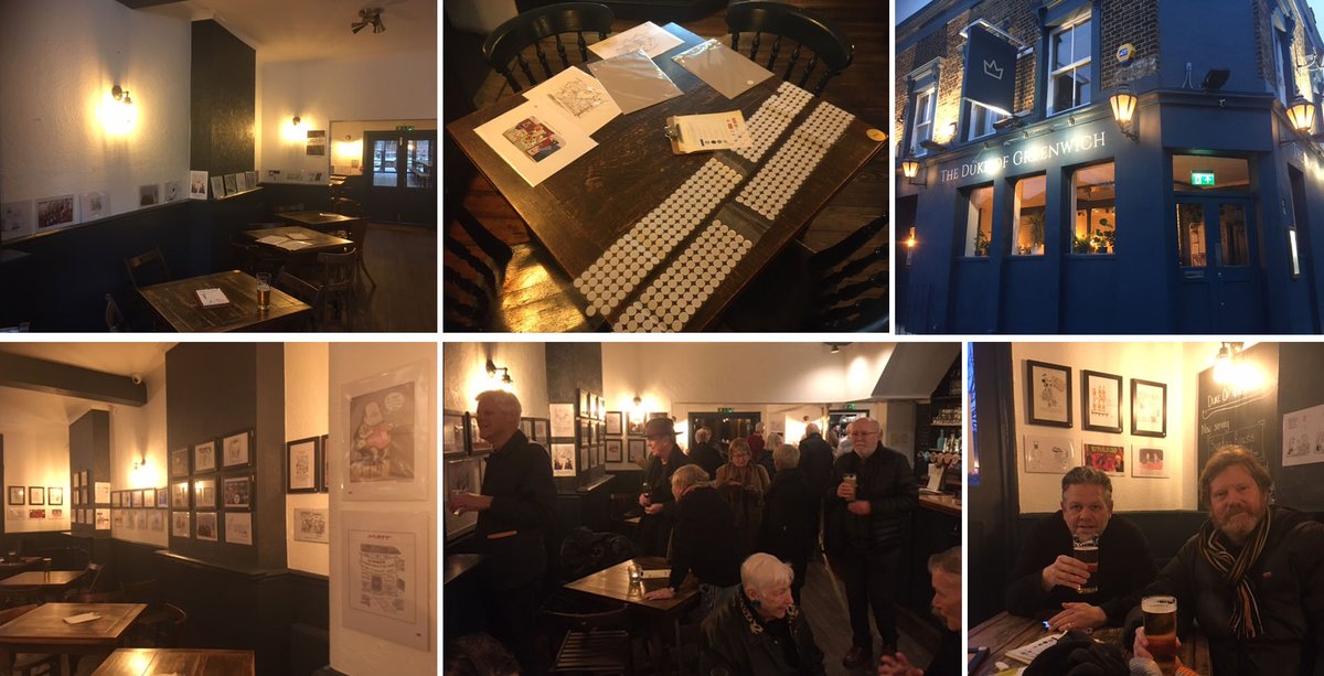 Oh what a night (day)! Thanks for all who contributed and braved the cold for a few drinks in SE10! Exhibition on until 'at least' Feb 1st (details to follow). Great pix below from @ChicanePictures #cartoonist @procartoonists dukeofgreenwich.com