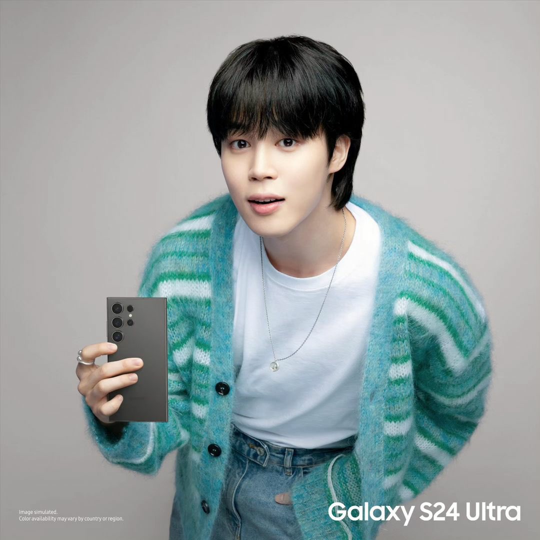 OneilyMusic's tweet photo. Jimin of BTS for Samsung. https://t.co/ohZeKklbF4
