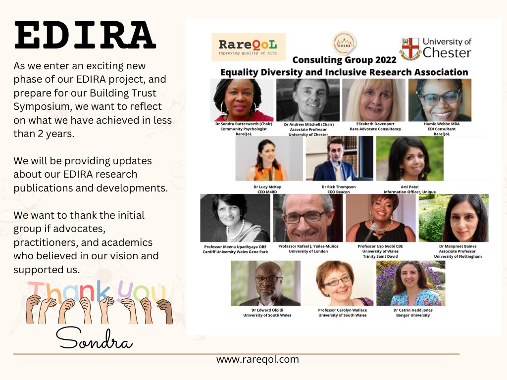 #EDIRA in less than 2 years we have achieved so much: more exciting updates about our research and EDIRA projects coming. Thank you to our initial supporters. Pre register for our Building #Trust #Symposium. #RareDisease #EDI #reserach forms.office.com/r/ebpuMQhAi7