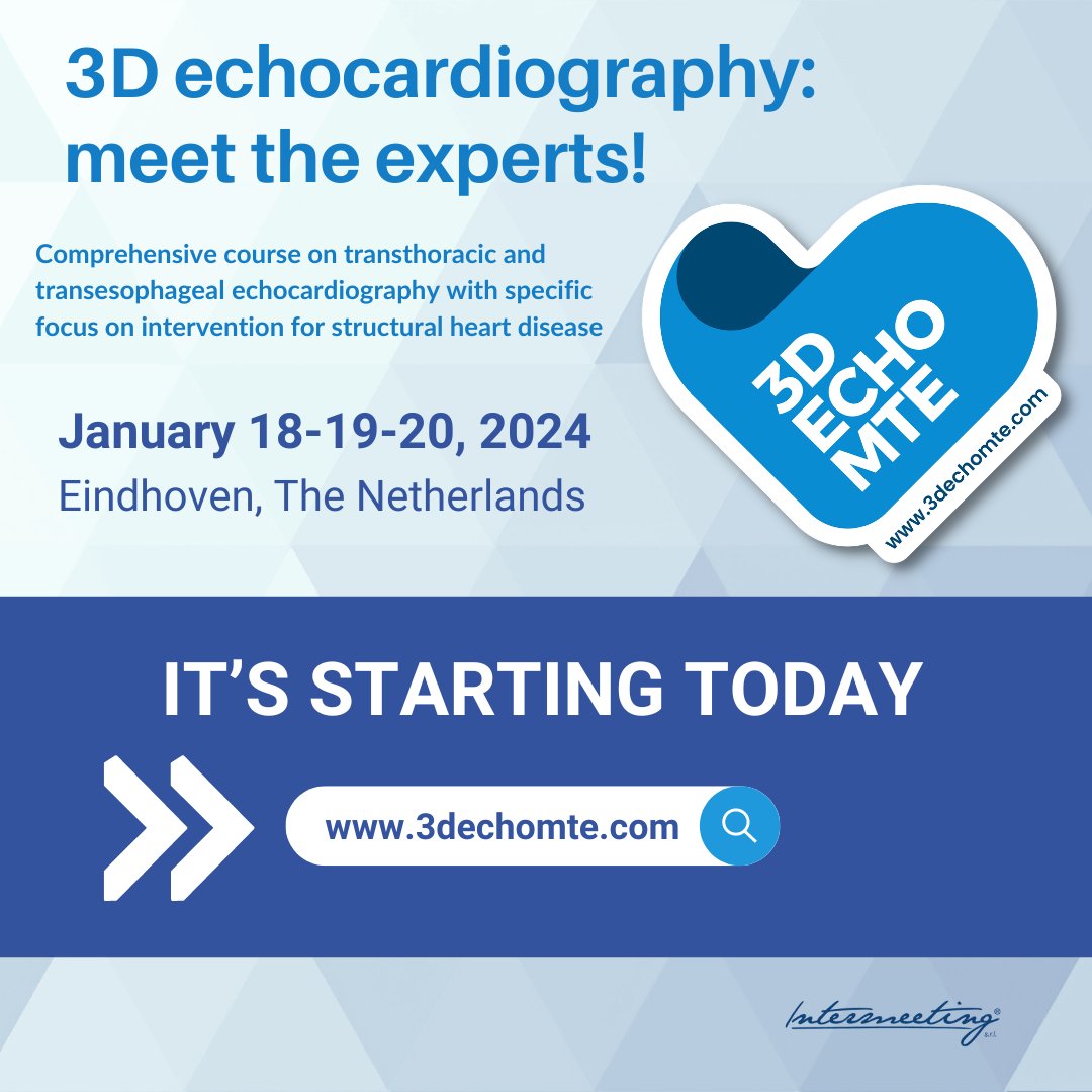 _Intermeeting_'s tweet photo. Exciting News: The 3D #Echo MTE Course Kicks Off Today!
We are thrilled to announce that the highly anticipated 3D Echo MTE Comprehensive Course is about to start. #3DEchoMTE #CardioEducation #StructuralHeart #EchocardiographyCourse #MedicalTraining https://t.co/D1uFBM3yRE