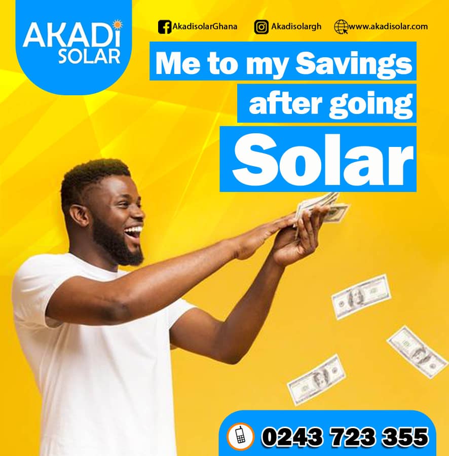 AkadiSolarGhana's tweet photo. Choose solar today and save your monies! 

#AkadiSolar #dumsorisback #Dumsor https://t.co/eDHszJ48I0