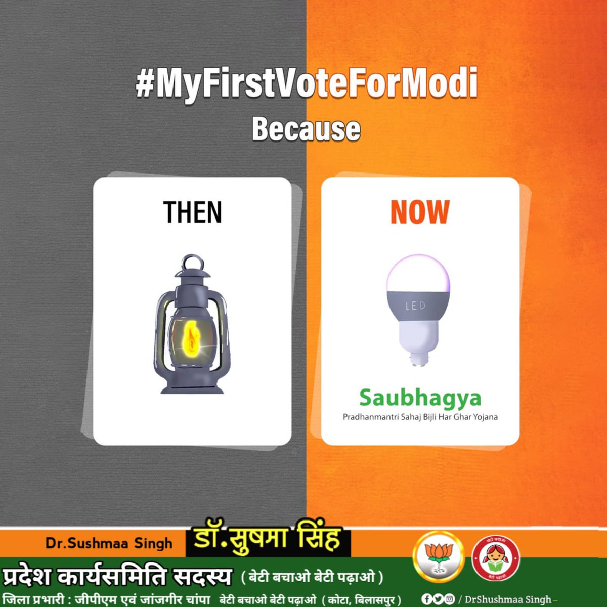DrSushmaa's tweet image. #MyFirstVoteForModi