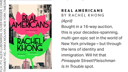 Do you have a FLEISCHMAN IS IN TROUBLE shaped hole in your life? Then look no further than REAL AMERICANS by @rachelkhong. Coming 30 April @GraziaUK