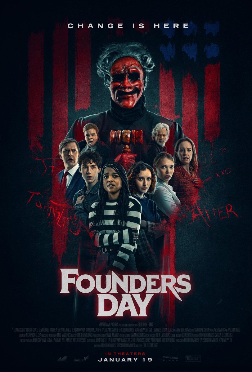 MDS_Media_7154's tweet photo. Check Out Poster For FOUNDERSDAY (2024) This Movie Will Be Releases On 19th Jan #naomigrace #devindruid #williamruss #amyhargreaves #catherinecurtin #emiliamccarthy #olivianikkanen #comedy #horror #mystery #erikbloomquist #mainframepictures #darkskyfilms #poster #movie2024 https://t.co/TX5eR171Ky