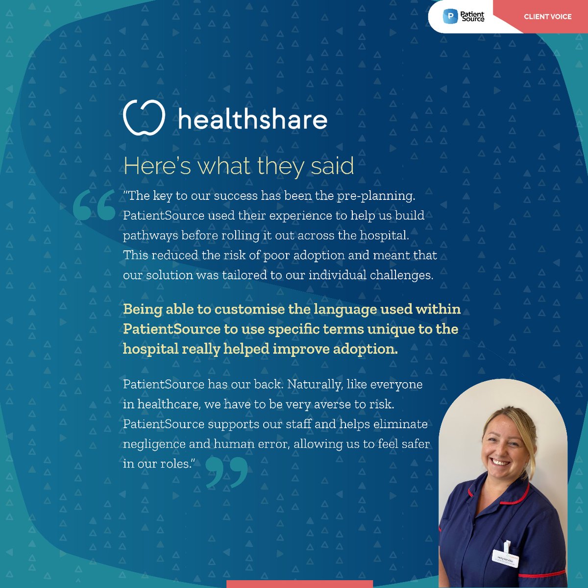 🗣️ Feedback from our clients means the world to us.  We are always listening to our clients so that we can continually improve our services.  🙏Thank you Healthshare!