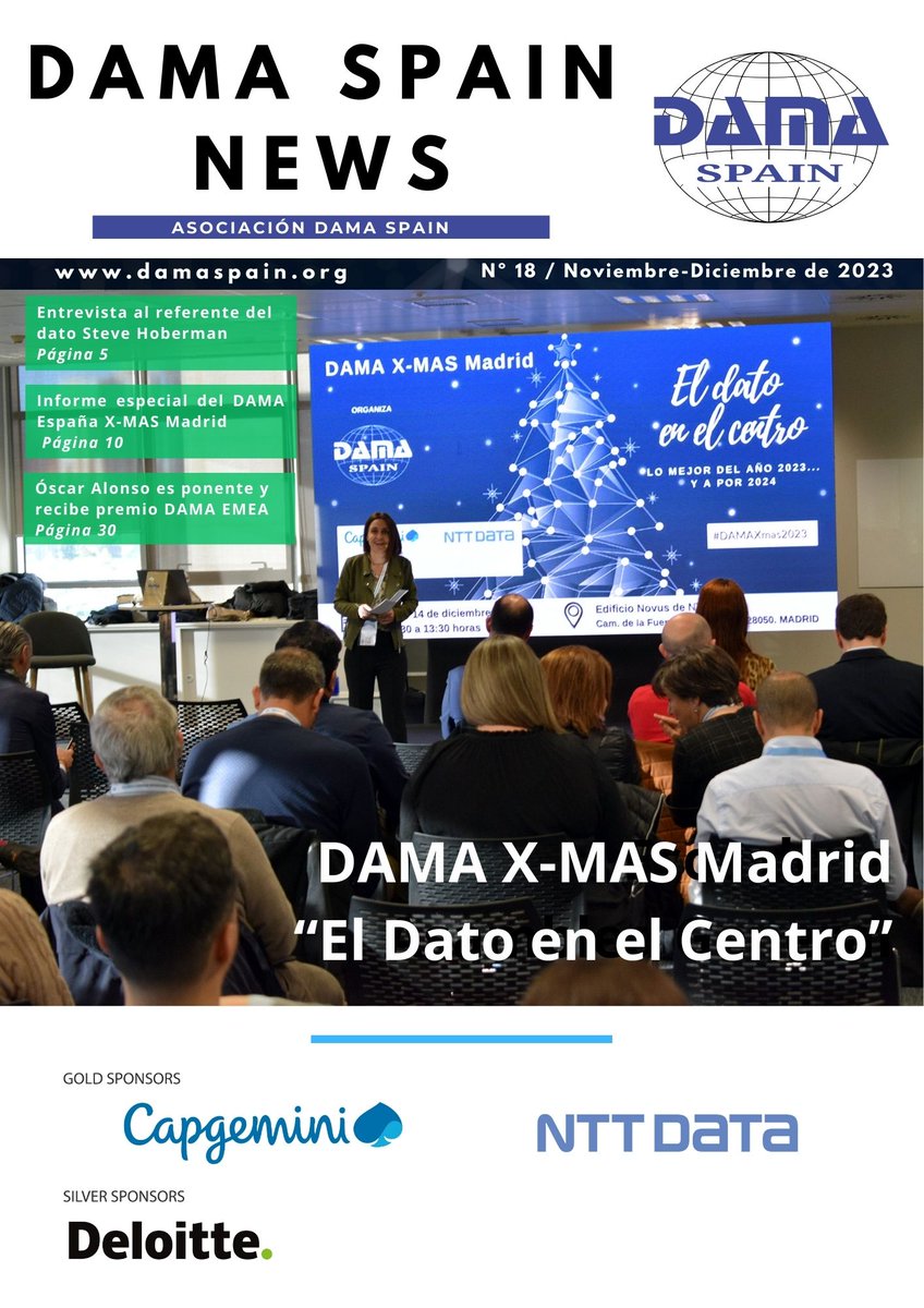 📣¡La revista DAMA SPAIN NEWS de NOVIEMBRE-DICIEMBRE!:🌟

🎙️ Entrevista exclusiva con Steve Hoberman, DMC.

🌐 informe especial de nuestro evento #DAMAXMAS2023Madrid.

🌍 Participación estelar de Oscar Alonso como ponente en #DAMAEMEA.

Recíbela GRATIS:  
damaspain.org