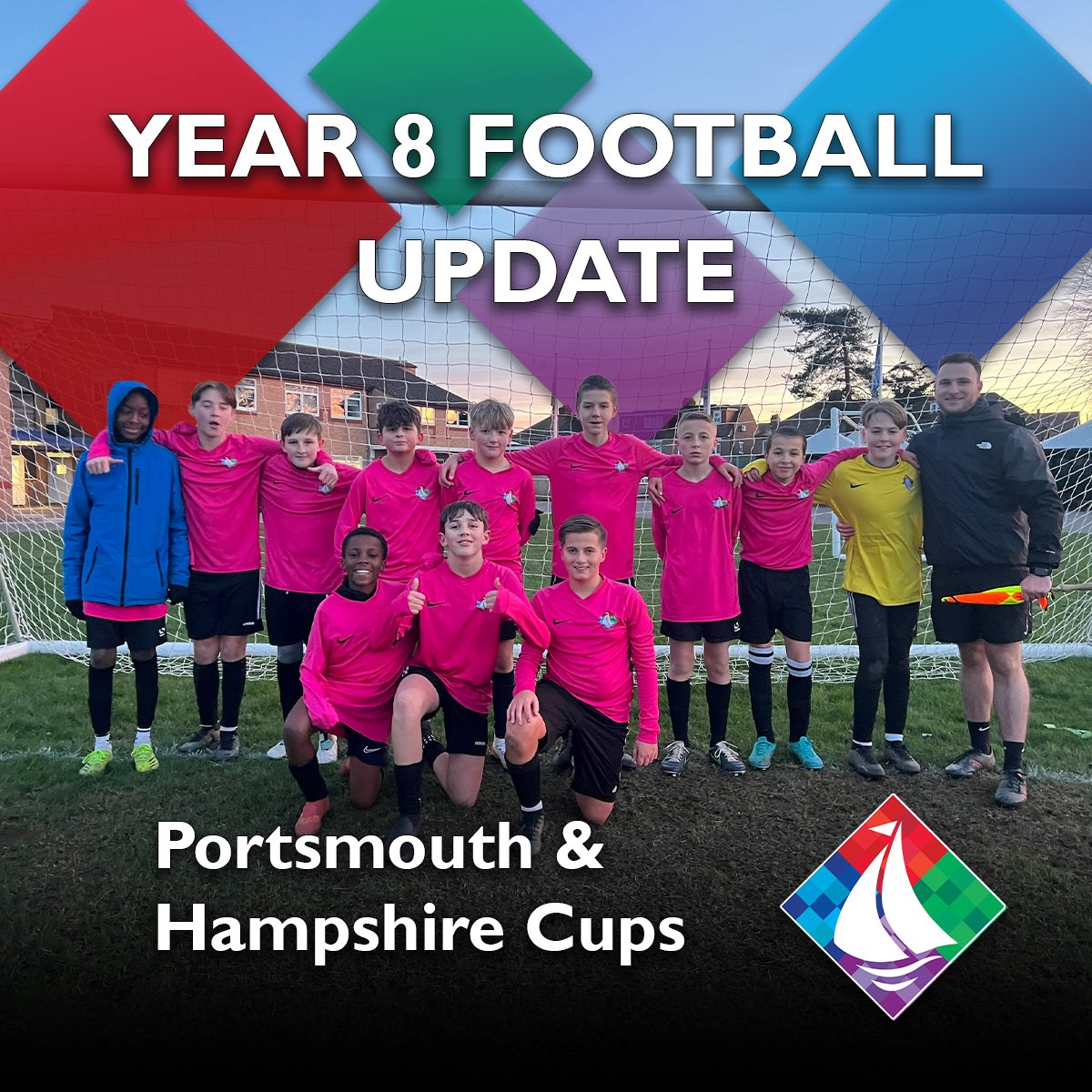 Our Year 8 boys football team have progressed not only in the Portsmouth Cup but also the Hampshire Cup too!!

Congratulations on a fantastic achievement and all the best for the rest of the competition! 🏆⚽

#upthetrafalgar #teamtrafalgar