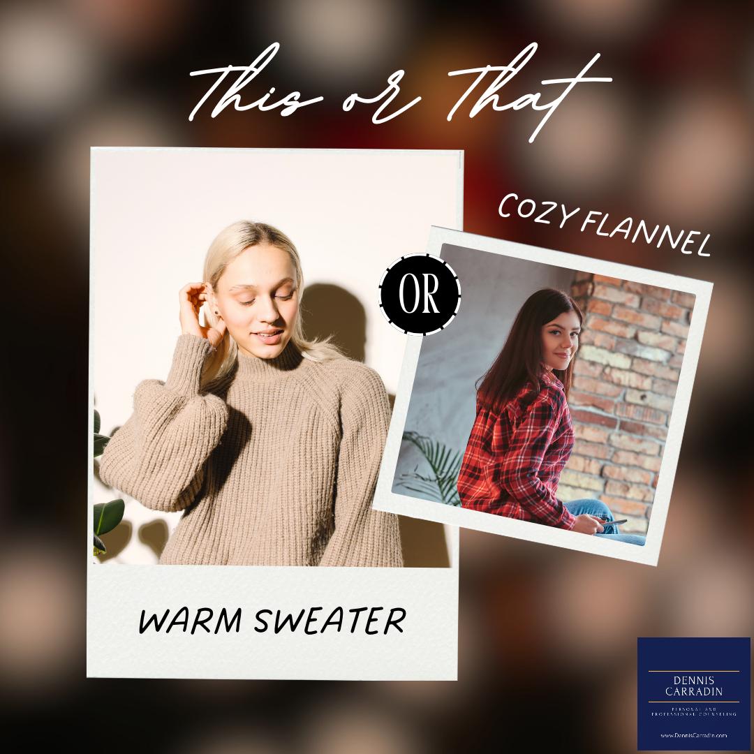 This or that: Cozy flannel or warm sweater? When the chill sets in, what's your go-to choice for staying comfy and snug? Share your winter wardrobe preference!  #CozyFashion #WinterWardrobe #ThisOrThat