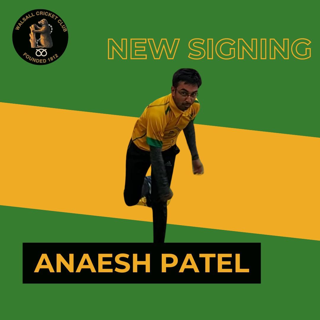 📣 NEW SIGNING 📣
We are welcoming back Leg Spinner Anaesh Patel! 
Anaesh joins us from Knowle &amp; Dorridge, having grown up at Walsall. 

Looking forward to having you back at Walsall this season, Anaesh!