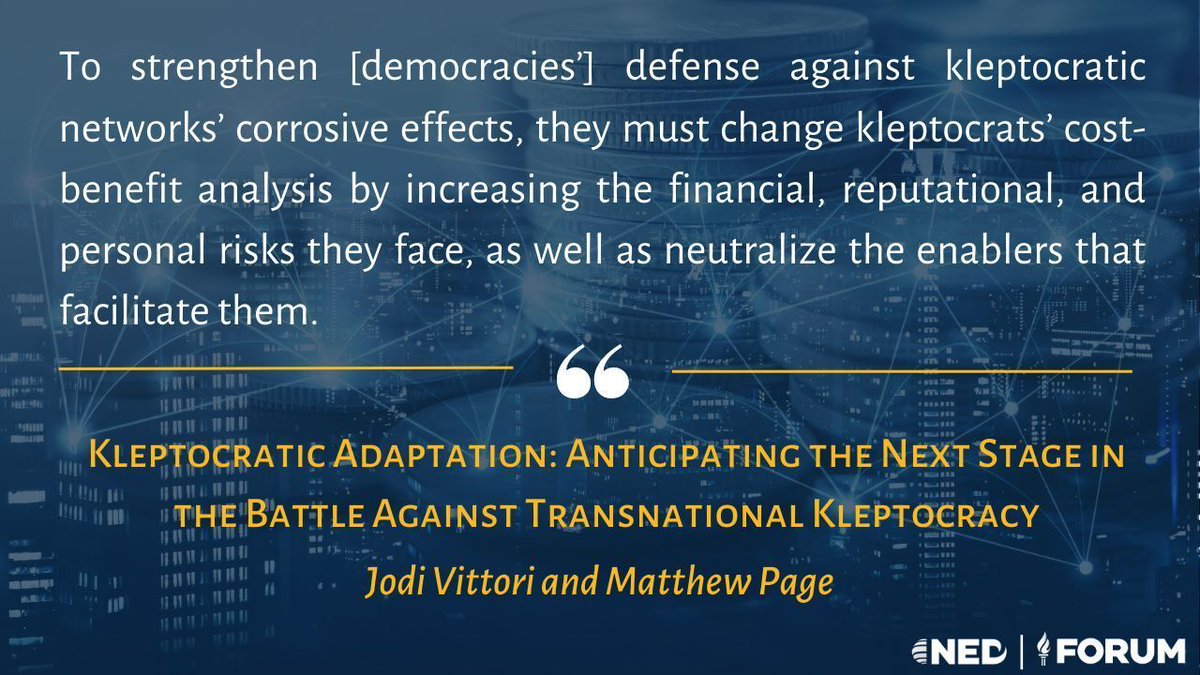 Read about how kleptocrats have adapted their techniques since #Russia’s invasion of #Ukraine in a report by @MatthewTPage, @j_vittori, and @melissaaten buff.ly/48Oyf5i