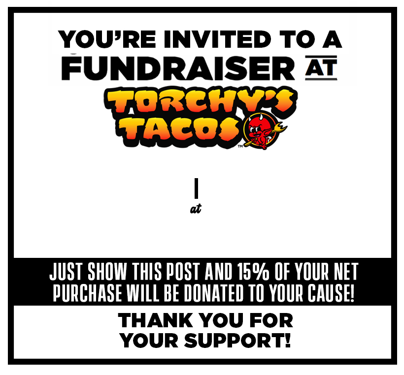 The Center High School class of 2026 (sophomores this year) is hosting a fundraiser at Torchy's Tacos at Ward Parkway Shopping Center on January 23rd. Support our kids and have some amazing tacos!! Hours are 10am to 9pm. 15% of all sales are donated to the class.