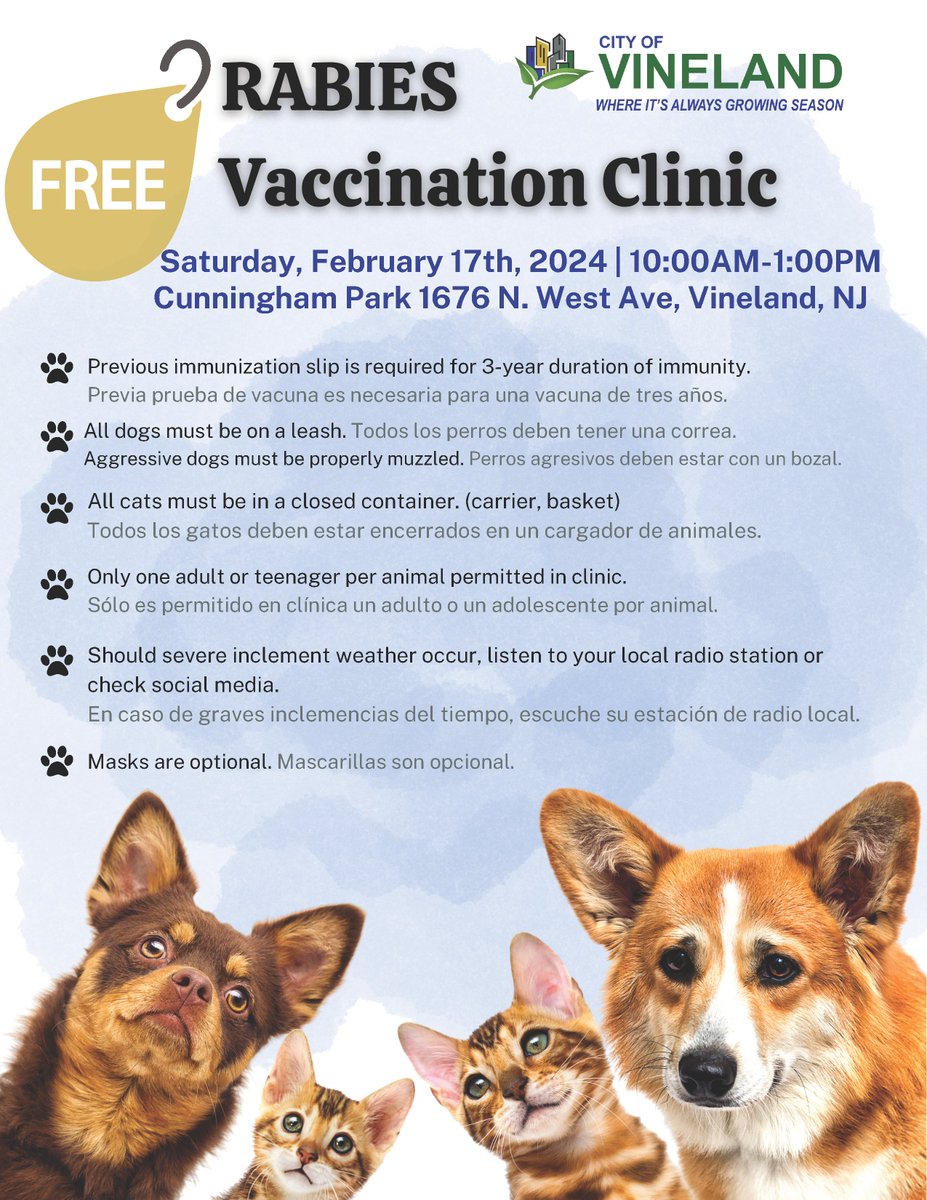 Upcoming Rabies Vaccination Clinic!
