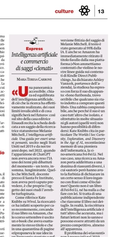 Su Amazon si moltiplicano i 'riassunti' di libri appena usciti (usi e abusi di ChatGPT). Oggi #express @ilmanifesto ilmanifesto.it/intelligenza-a…