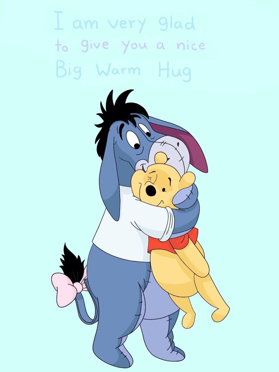 alex_nower's tweet photo. It's #WinnieThePoohDay! And it's almost #NationalHugDay with my drawing of Eeyore happily giving his friend Pooh a nice warm hug and he'll say: Silly Old Bear
#WinnieThePooh #eeyore #happyhug #warmhug #love #bestfriends #bestbuddies #art #fanart https://t.co/7iI8epi1eq