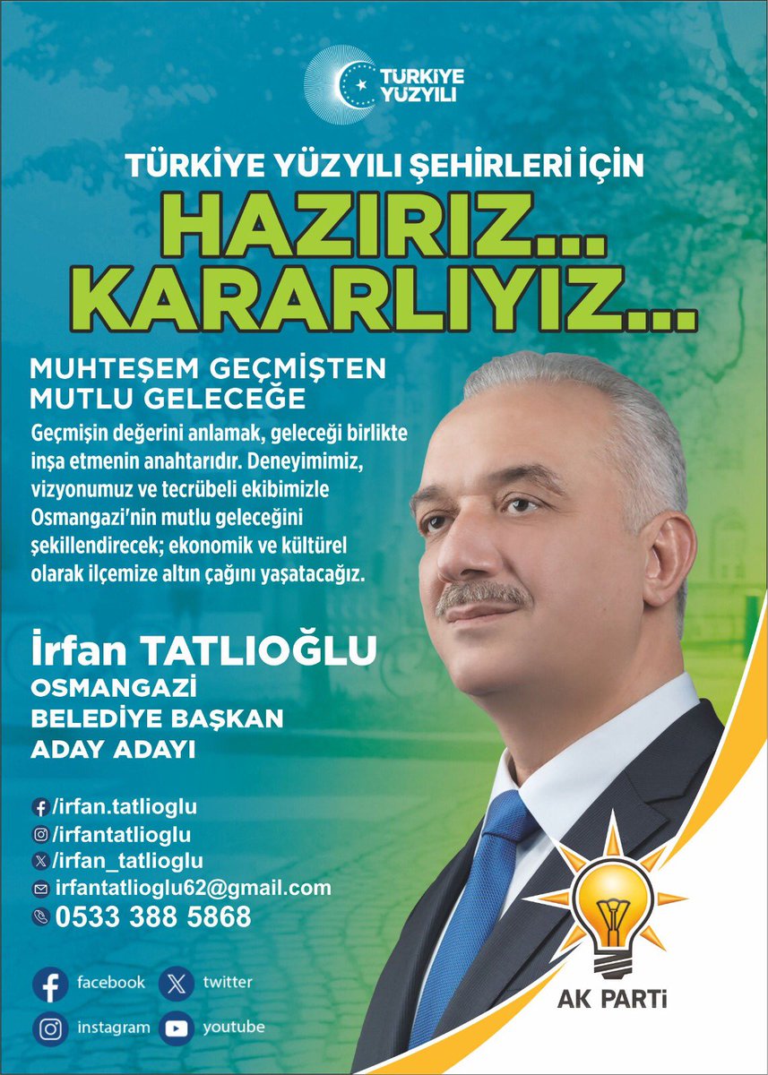 Son düzlükteyiz; tüm aday adayı arkadaşlar gibi ben de bu yarışta varım. Allah bizim ve Bursa'mızın hakkında hayırlı olanı versin. Selam, sevgi ve saygılarımla...