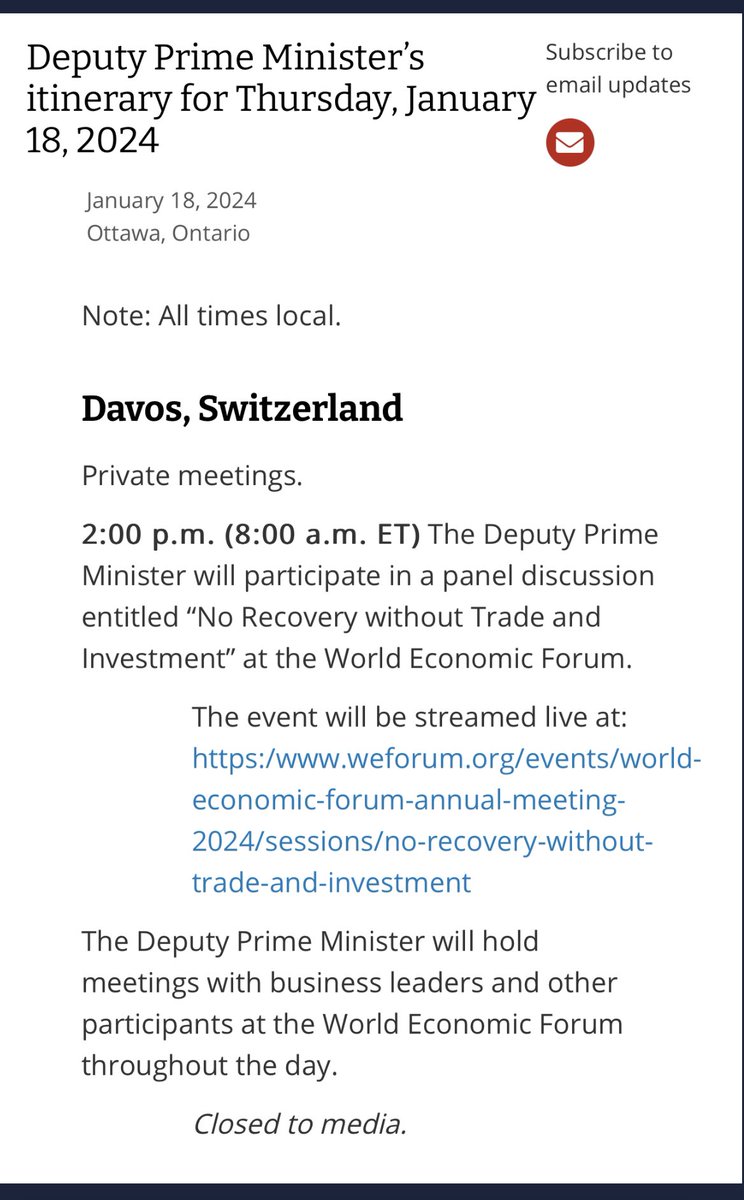 What kind of “Private Meetings” is Freeland in today 🤔 I thought this WEF meeting is suppose to be about “Rebuilding Trust”🤔#KickTheWEFOutOfCanada #FireFreeland #LiberalsMustGo