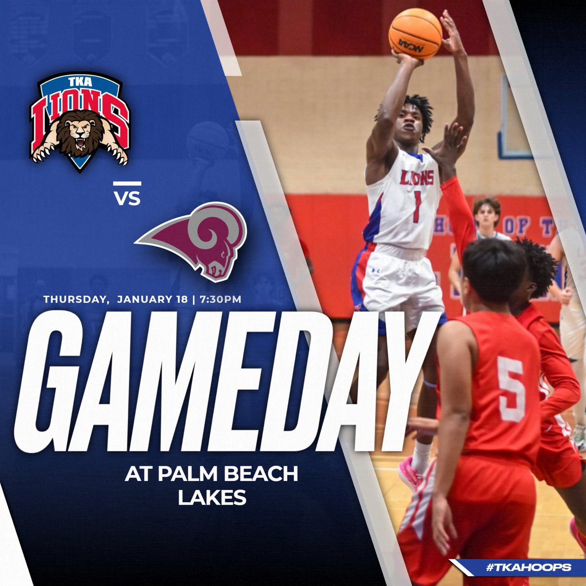 The Lions have a big road matchup tonight against a talented Palm Beach Lakes team. Tip off is scheduled for 7:30 pm. #tkahoops 🏀

<a href="/TKAWPB/">The King's Academy</a> <a href="/pbphighschools/">Post on High Schools</a> <a href="/ESPNWestPalm/">ESPN WEST PALM (106.3 FM)</a> <a href="/PBCBBallForum/">#PBCHOOPS</a> <a href="/CoachGLeMon/">Garret LeMon</a>